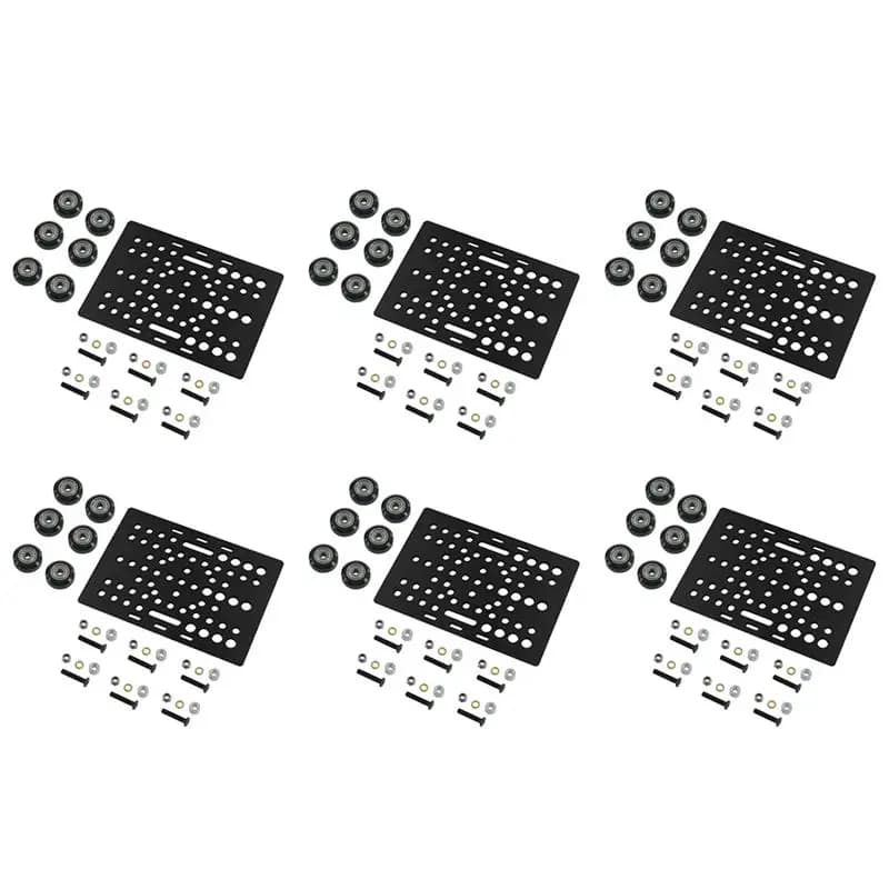 perHAPPY diSet of 6 Gantry V-Slot 20-80mm Plates with V-Slot Solid PMS Wheel Kit for Profiles, CNC Machine Parts and 3D Printers