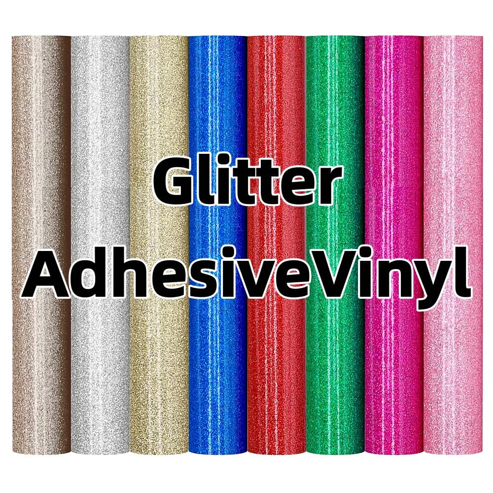 1 rotolo di vinile glitter permanente per macchina da taglio Cricut/Silhoutte, vinile adesivo glitterato per tazza, adesivo decorativo, decalcomania per la casa