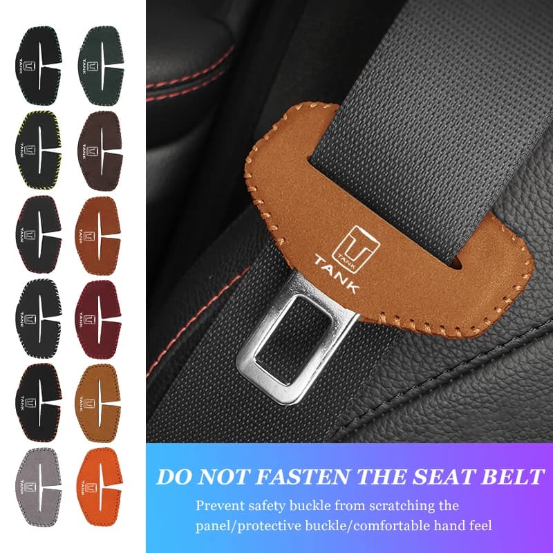 Suede Car Seat Belt Buckle Protector Clip Anti-collision Cover For TANK Great Wall GWM WEY 2021 New 300 500