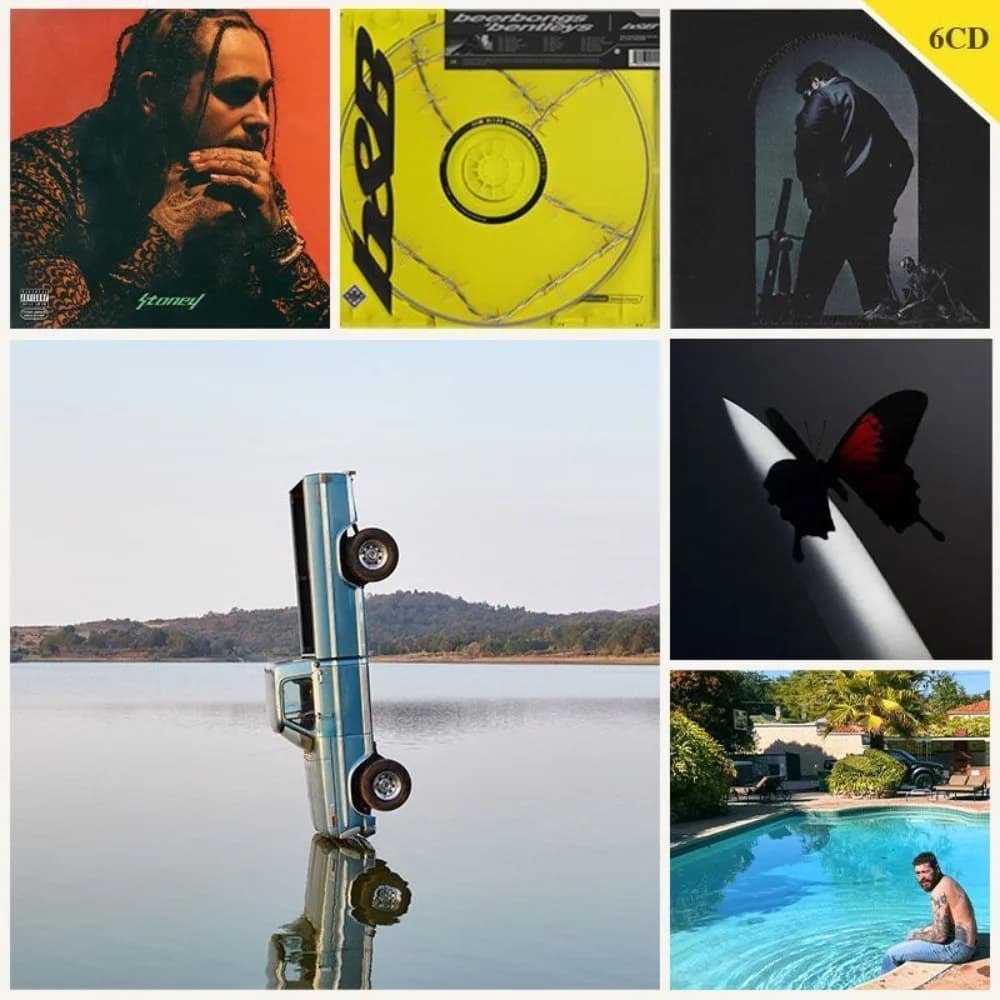Collezione Completa di Album in Studio di Post Malone (Solo CD) – Brani Hip-Hop, Pop e Country che sfiorano i generi, per i fan e i collezionisti di musica