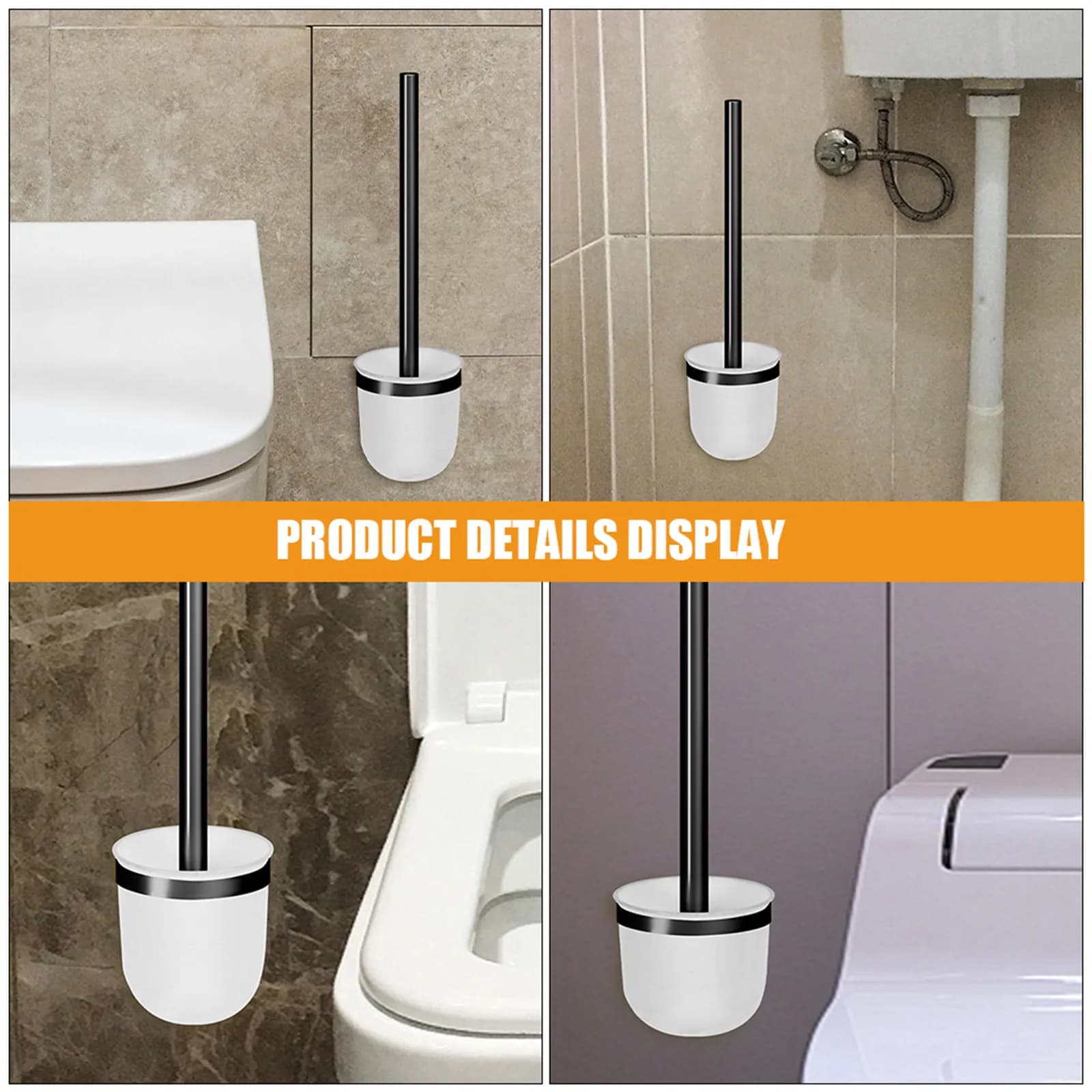 2 Pezzi Contenitori in Plastica per Spazzole WC, Porta Spazzole per Bagno, Contenitore per Spazzole per la Pulizia Domestica