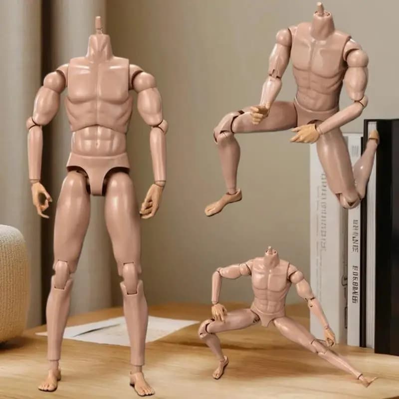 Modello manichino maschile da collezione, bambola corpo ragazzo 1/6, altezza 31 cm, pelle marrone chiaro normale
