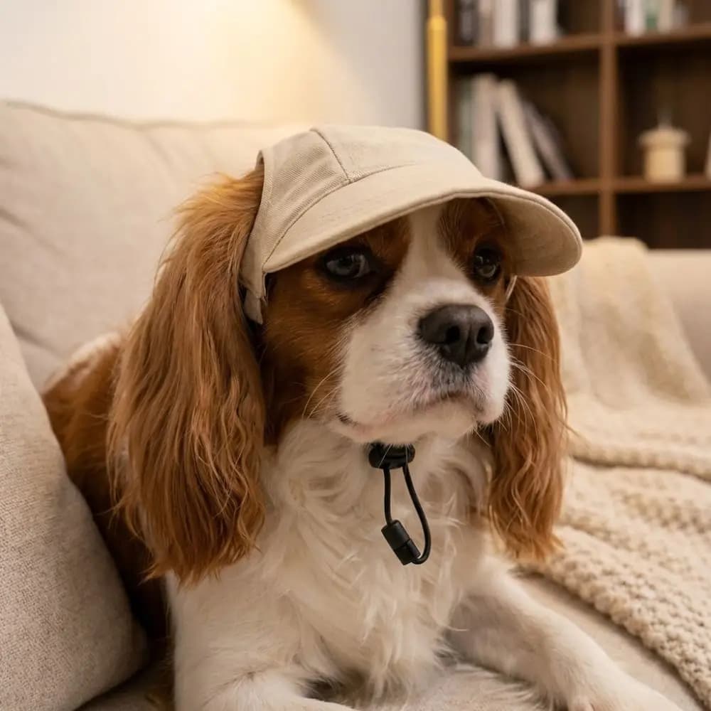 Adjustable Baseball Hat for Dogs with Solar Protection and Holes for Earrings, Domestic Animal Visor with UV Protection, Sun Hat for External Use