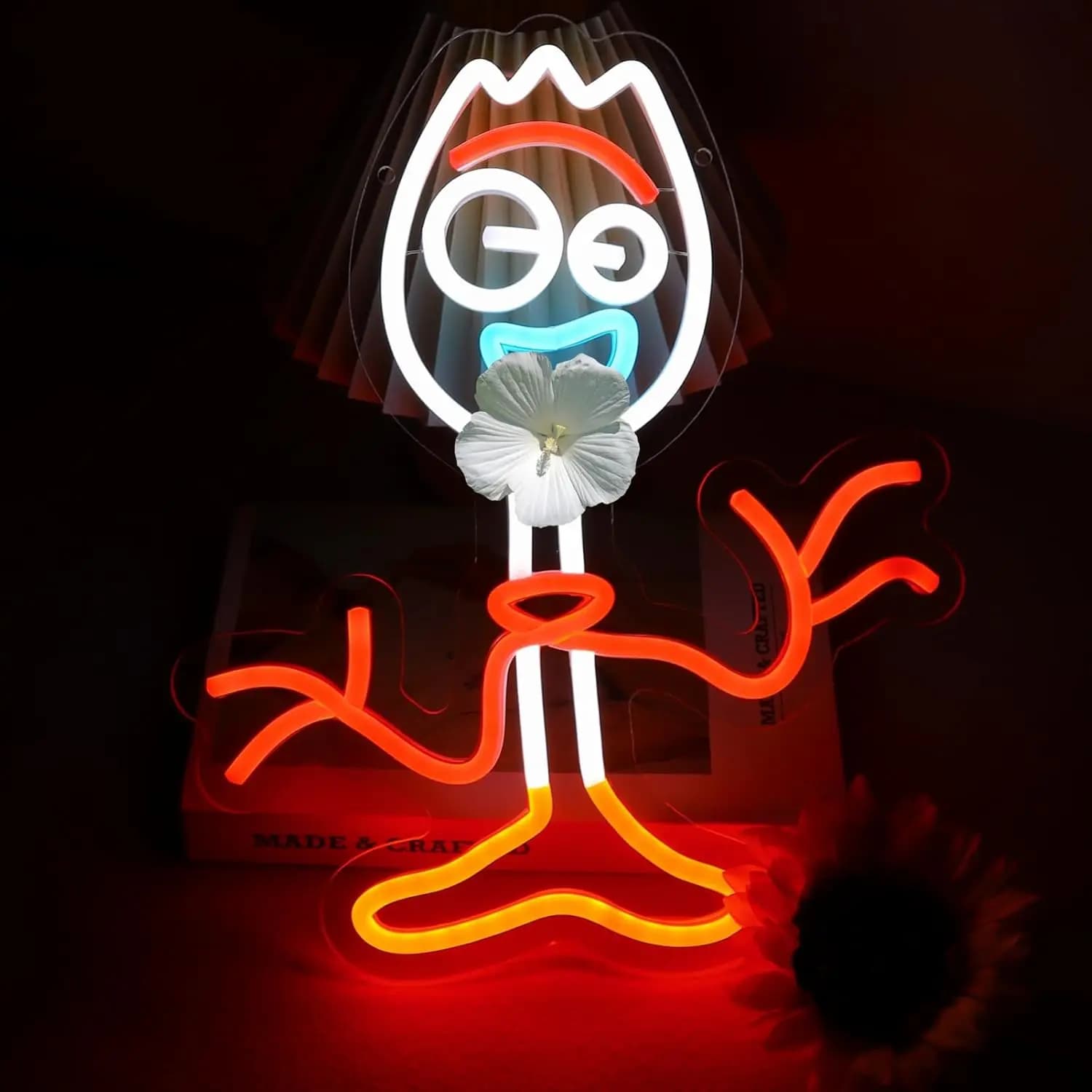 Insegna al Neon a Forma di Forchetta, Luce da Parete Artistica, Luce LED al Neon USB per Garage, Casa, Bar, Feste, Sala Giochi, Camera da Letto, Decorazione, Regalo
