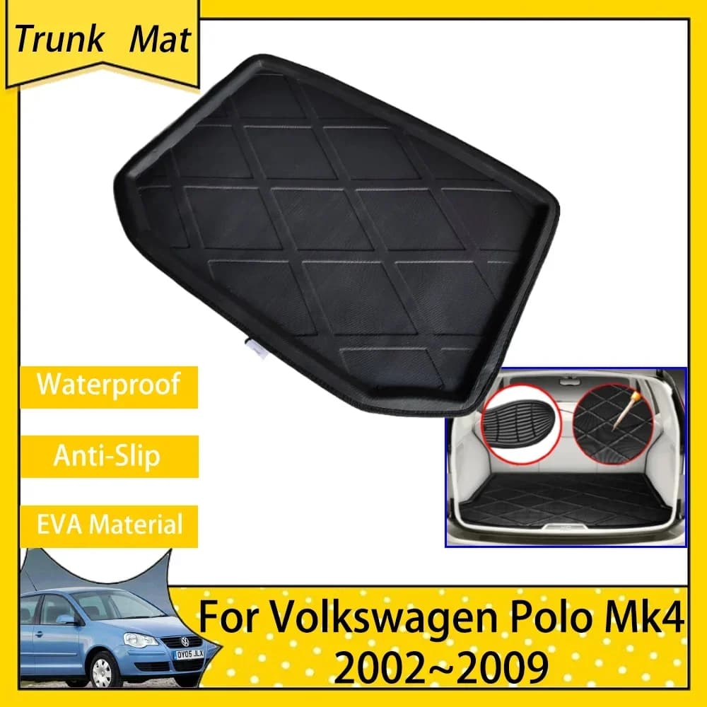 Bagagliaio per auto Cargo Pad per Volkswagen VW Polo Vivo Mk4 9N 6Q 9N3 2002 ~ 2009 Tappetino per bagagliaio posteriore impermeabile Tappeto per interni Accessori auto