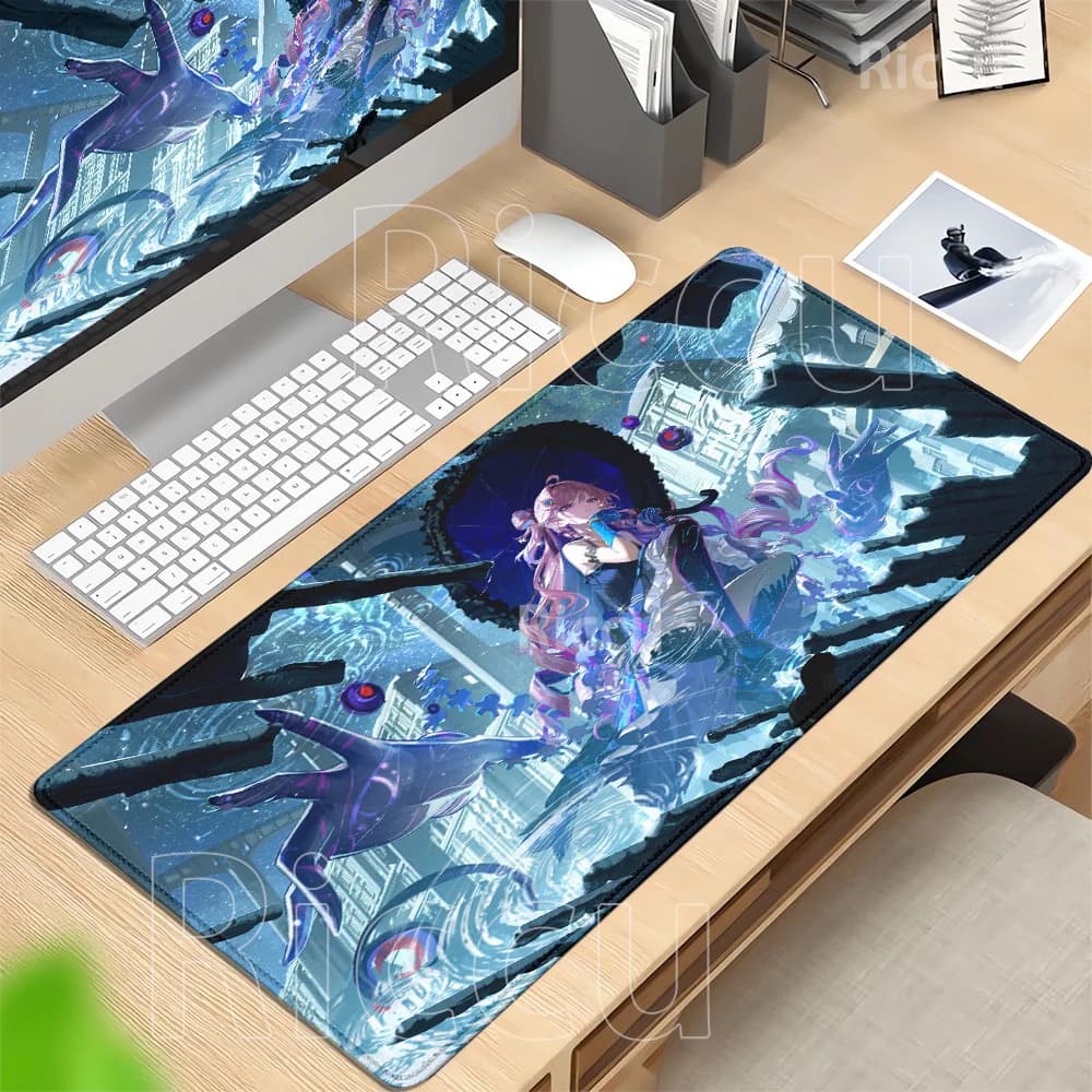 Tappetino per mouse da gioco Wuthering Waves Denia Kawaii Anime Girl, tappetino per tastiera da ufficio, tappetino per mouse antiscivolo, tappetino da scrivania con stampa HD in gomma