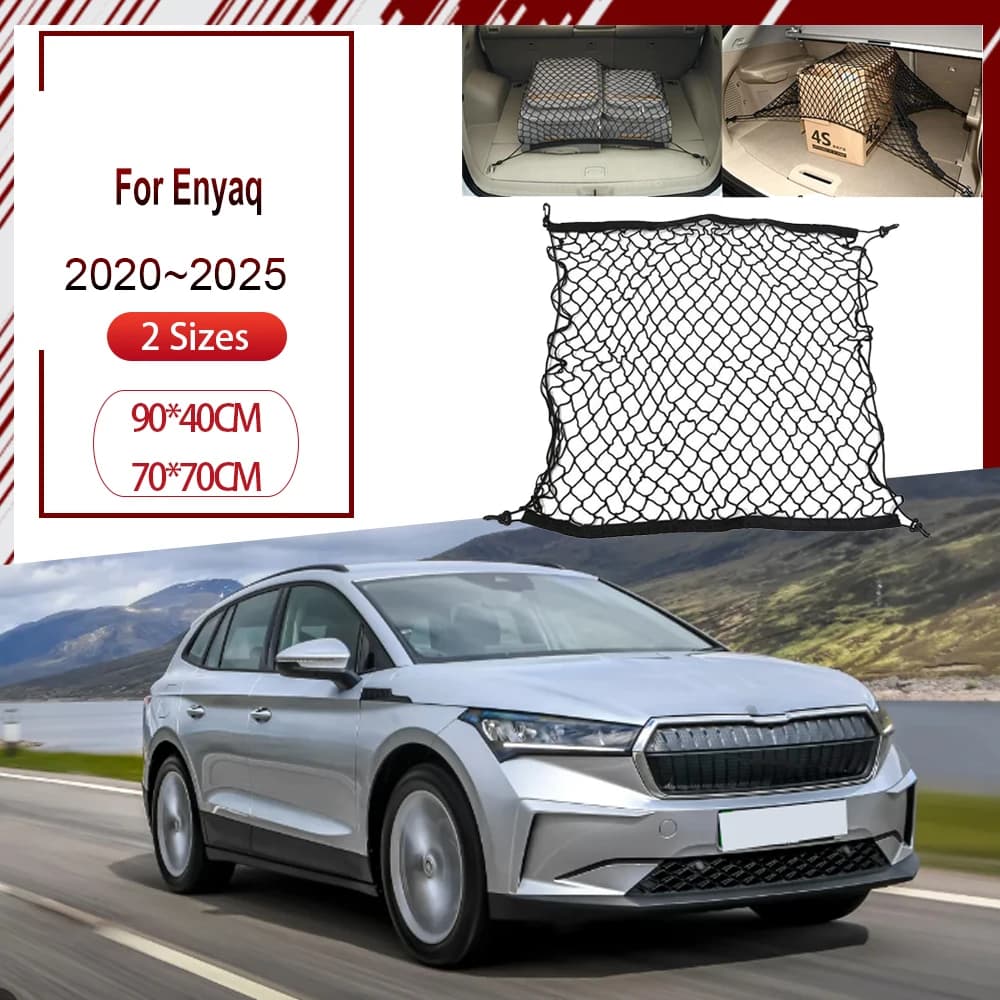 Baggage Bag for Skoda Enyaq iV 2020-2025 2022 2023 Nylon Mesh Reti Organizer Corda Elastica Bagagli Net support pocket