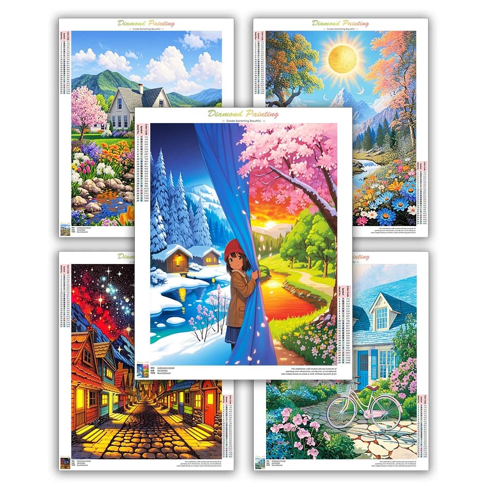 CHENISTORY Diamond Painting Complete Kit Diamond Art Painting Diy Crafts Cross Stitch Kits Landscape Crystal Decorative Painting