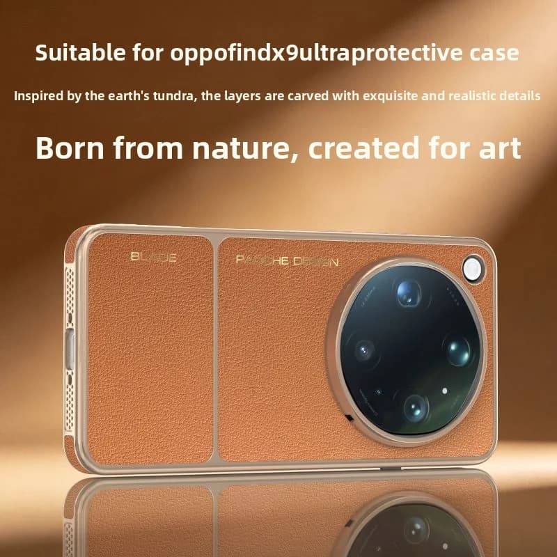 Custodia di lusso in pelle PU con ricarica wireless magnetica per OPPO Find X9 Ultra, cover protettiva posteriore per Find X9 Ultra.