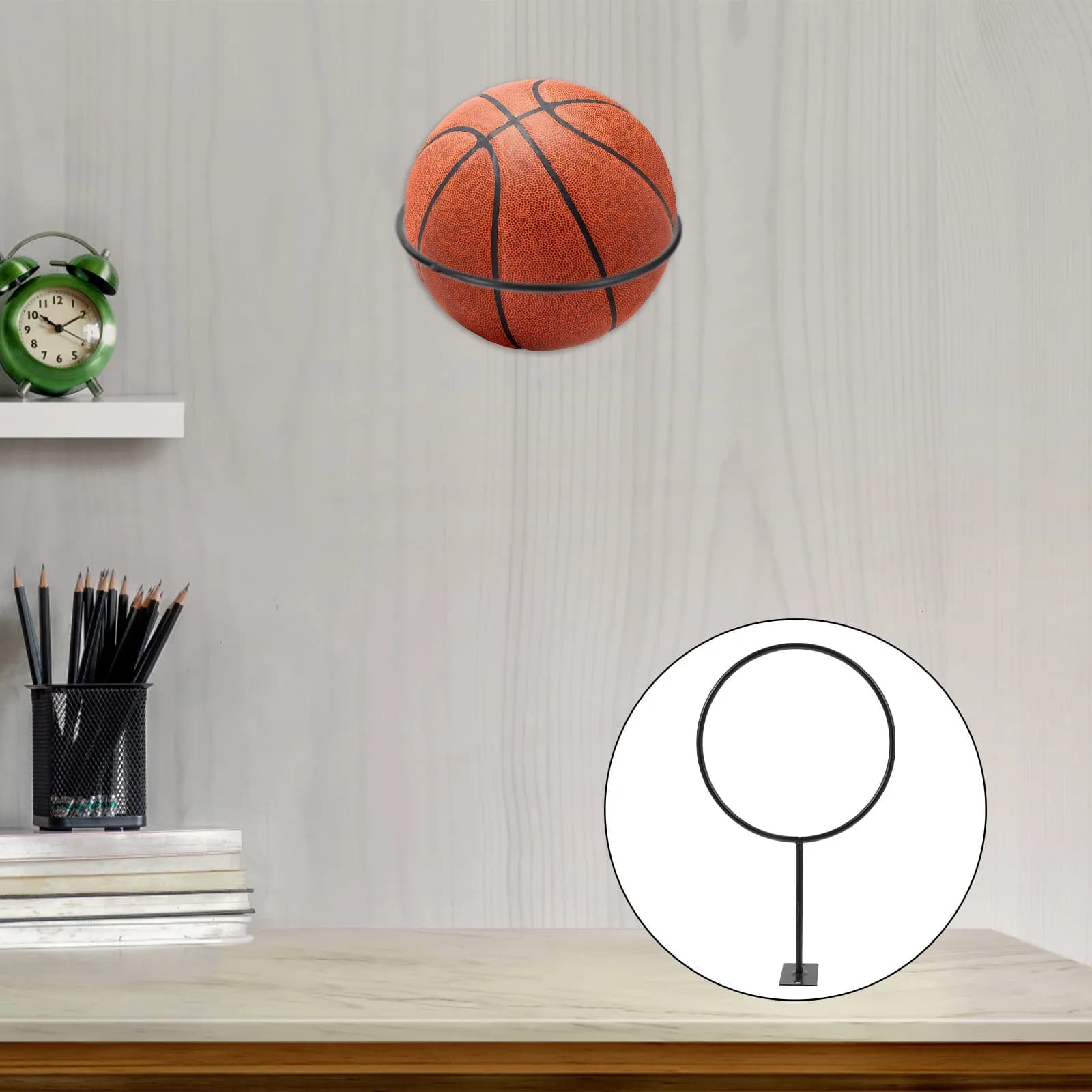 Set di 5 Portapalloni da Parete in Ferro Premium, Supporto per Pallacanestro, Calcio, Pallavolo, Espositore per Casa, Ufficio, Garage