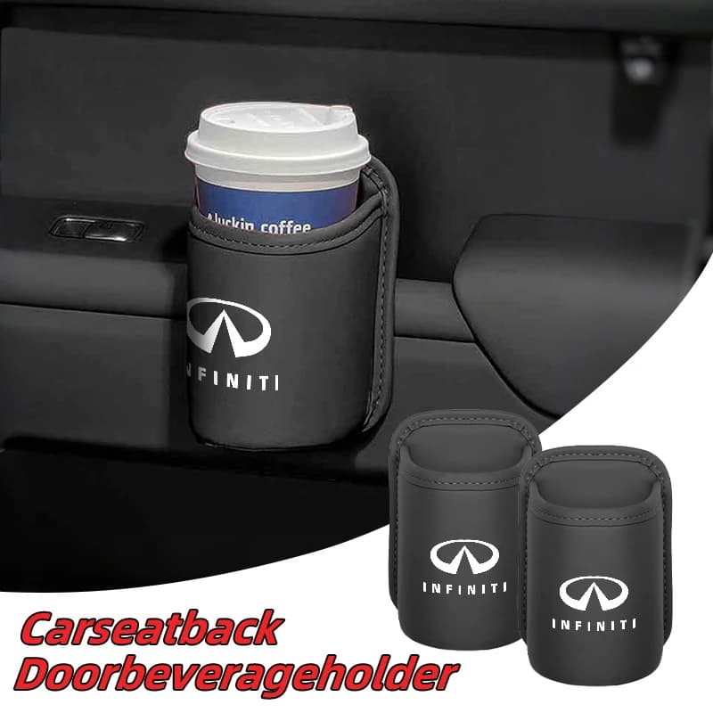 Porta auto in pelle Portabicchieri Organizzatore Contenitore di stoccaggio Portabevande Portabicchieri automatico Accessori interni auto per Infiniti Q50 FX35 Q30