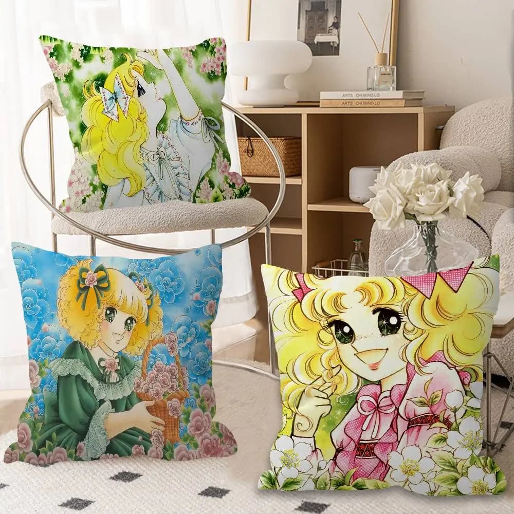 Cartoon Anime donna Candy Sweet federa per cuscino divano fodera per cuscino decorazione della stanza di casa regalo per bambini