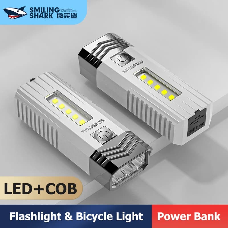 Smiling Shark SD-0701 torcia Super Bright LED Cycle Light torcia impermeabile ricaricabile per campeggio escursionismo all'aperto