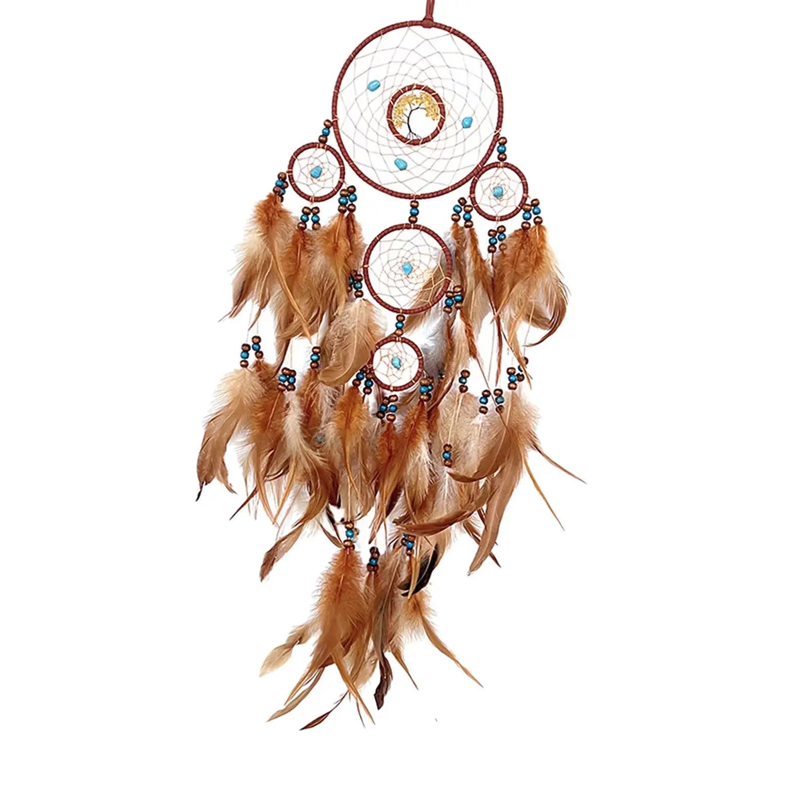 Dreamcatcher Net Handmade Boho Wall Hanging Ornament Circular Net Bedroom Home Decor for Festival Party Gift