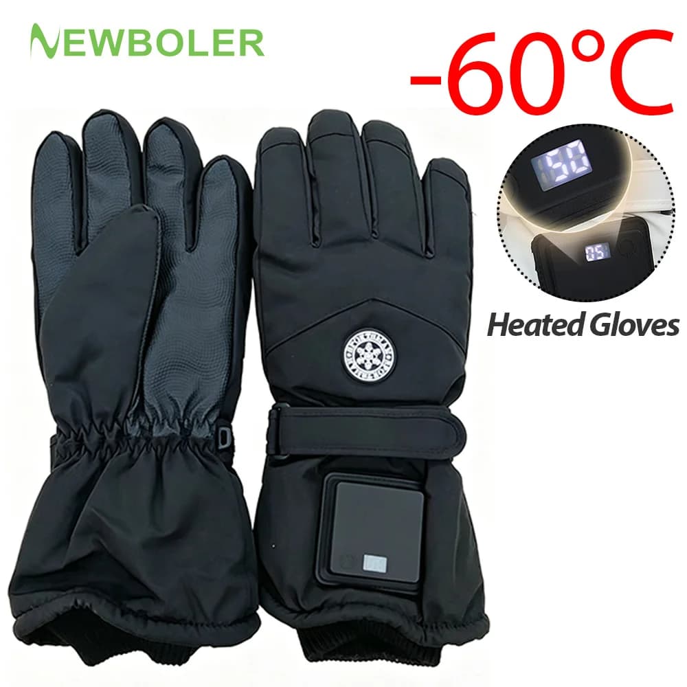 USB Heated Gloves Touch Screen Heating Waterproof Electric Heated Gloves Unisex Thermal Mittens for Outdoor Fishing Motorcycle