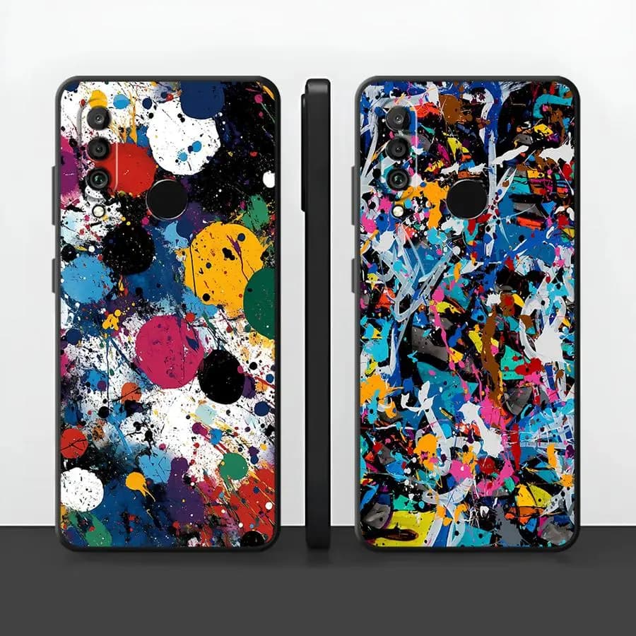 Custodia per Huawei P Smart 2019 P30 P20 Pro P20 P40 Lite P20 Lite 2018 Funda Phone Cover Astratto Schizzi di Vernice