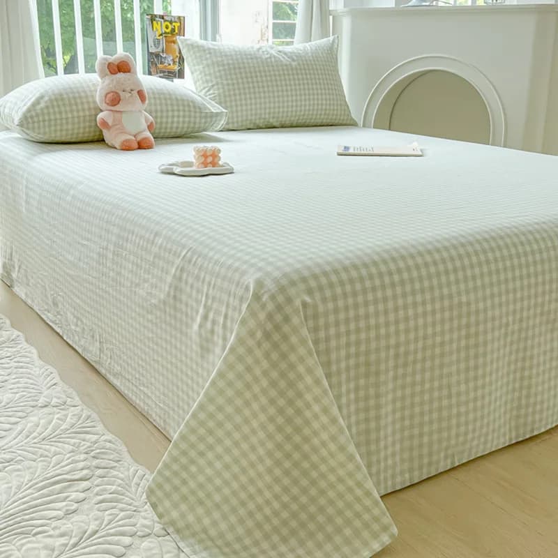 Lenzuolo singolo a quadretti giapponese Copriletto per dormitorio domestico per biancheria da letto matrimoniale Queen Wash in lavatrice delicata sulla pelle per tutte le stagioni