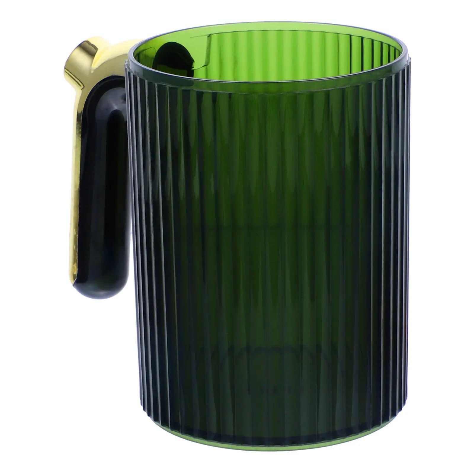 Bicchiere Portaspazzolino con Manico Dorato, Bicchiere per Collutorio da Bagno, Portaspazzolino da Viaggio, Bicchiere Multifunzionale in Plastica per Casa e Ufficio