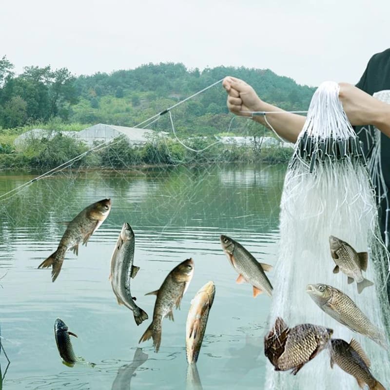 100-meter Long 3-layer Fishing Net With Sticky Surface And Floating Design