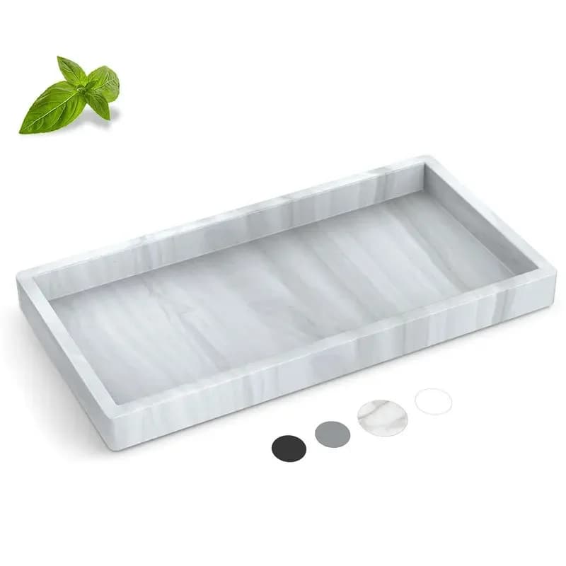 Vassoio da appoggio per bagno, vassoio da bagno in silicone addensato, vassoio per dispenser di sapone rettangolare durevole infrangibile