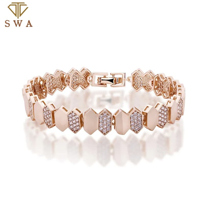 Gemstone Bracelet with Crystal Inlay At The Bottom, Fashionable Commuter Zircon Bracelet