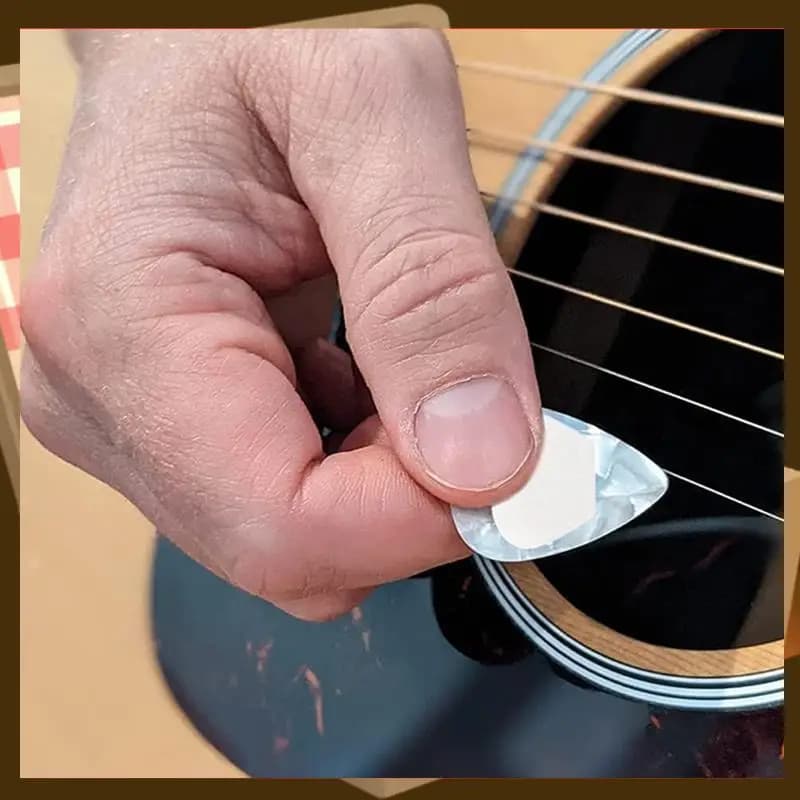 Trasparente antiscivolo 16 pezzi Accessori per plettro per chitarra Adesivi per impugnatura adesiva in silicone Potenziatori per palette Adesivi per plettro per chitarra-A