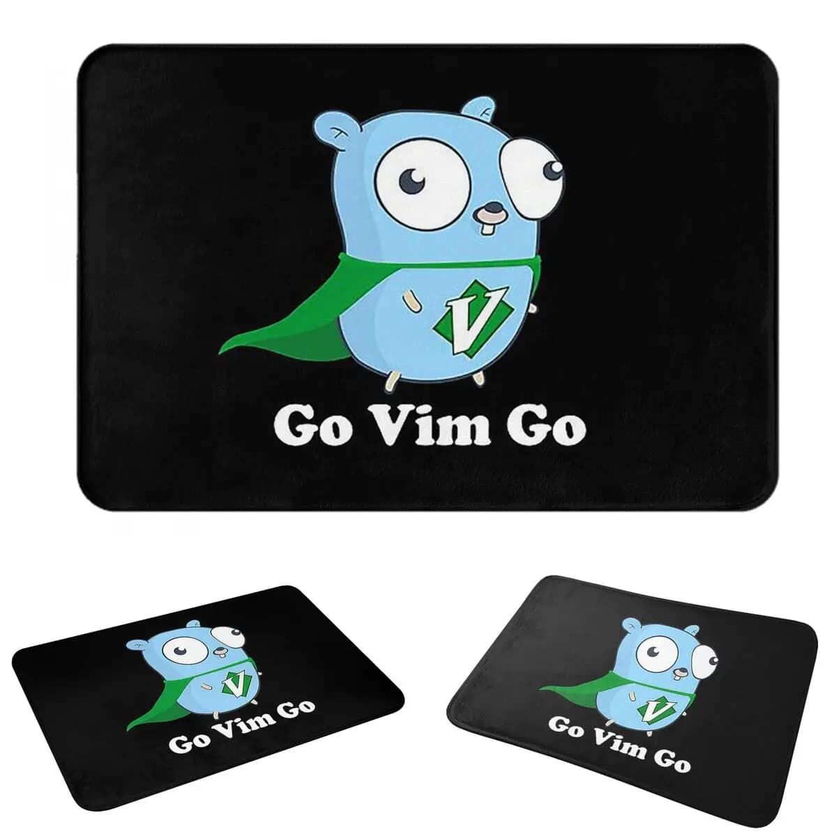 The Go Gopher Golang Vim Go Doormat Washable Carpet Rug Kitchen Entrance Home Floor Mat for Living room Footpad Mats
