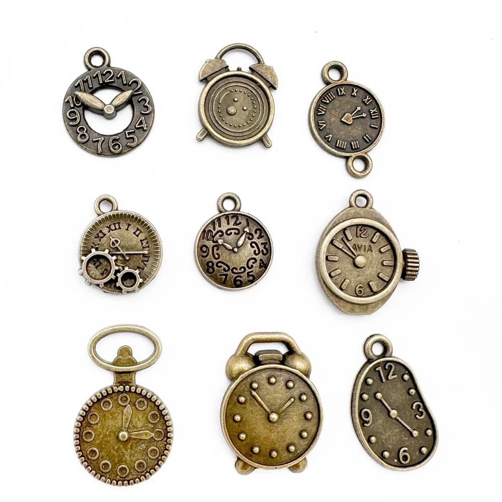 20 Pezzi Ciondolo Orologio Retro Orologio in Metallo Misto Stile Artigianato Collane Fai da Te Orecchini Accessori Pendenti
