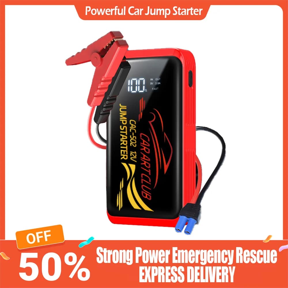 Car Jump Starter 600A 8000mAh Car Battery Charger Emergency Power Bank Booster Starting Device 12V Car Jump Starter