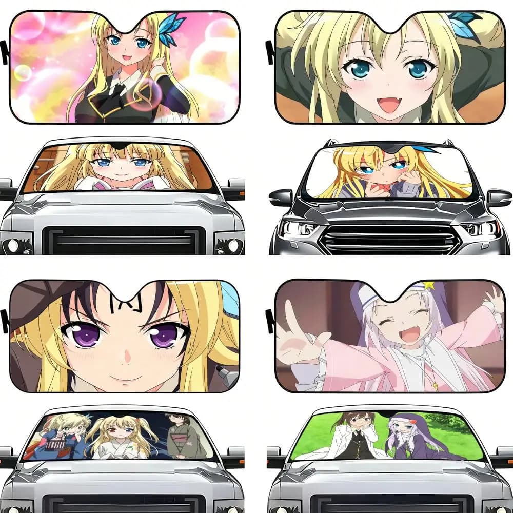 Parasole per Auto Anime I-I H-Have V-Very F-Few F-Friends, Pieghevole, Protezione Solare per Parabrezza