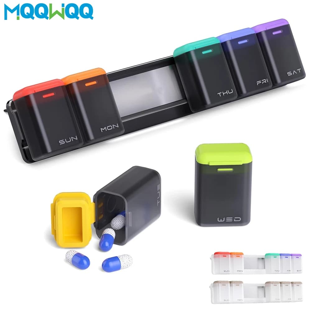 1 piece weekly magnetic pills, removable pill holder, large travel pills, daily medicine dispenser container for vitamins