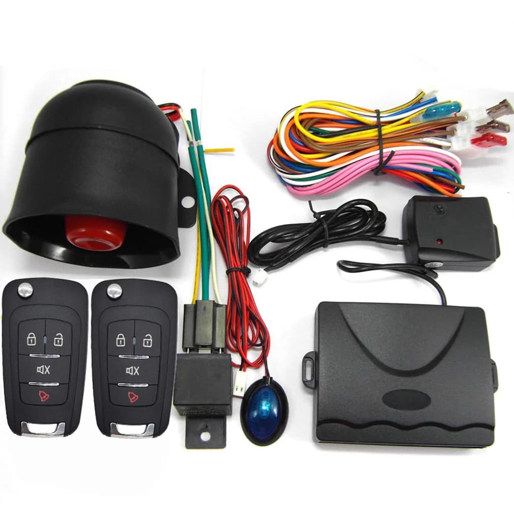 Protezione antifurto per auto 2 Serratura per porta con telecomando con sirena Cablaggio Sistema antifurto Immobilizzatore Commercio all'ingrosso
