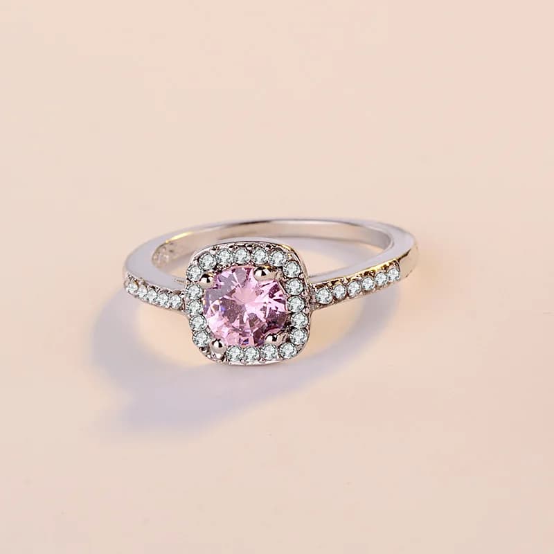 S925 Sterling Silver Eight Hearts Eight Arrows Diamond Engagement Ring Women Fashion Jewelry Hot Sale