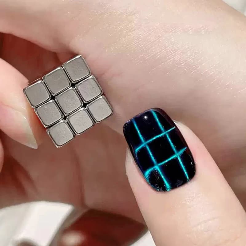 Strong cat cube magnet nail gel nail polish magnet 27 pieces magnetic stick for nails square round magnet multifunction tools for manicure