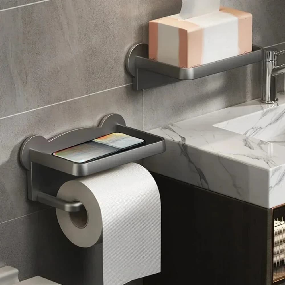 Popolare porta carta igienica a parete porta carta igienica cucina bagno organizzatore asciugamano di carta mensola portaoggetti per cellulare