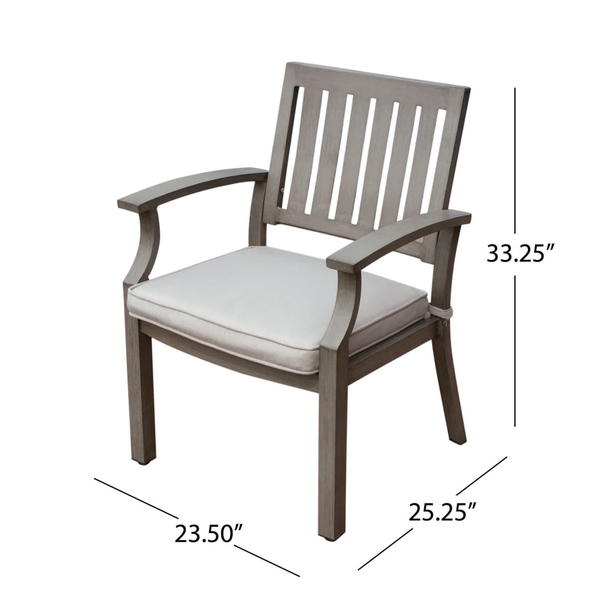 Christopher Knight Home® Outdoor Modern Aluminum Dining Chair with Cushion (Set of 2), Dark Gray and Silver