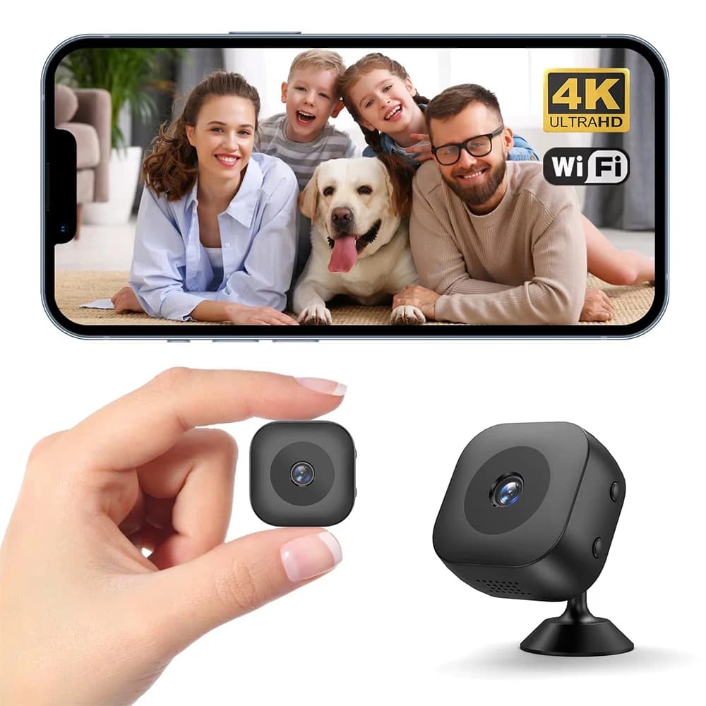 Nuova Telecamera WiFi Mini 4K 2026, Telecamera IP/AP per Sorveglianza Remota, Portatile con Rilevamento di Movimento, Telecamera di Sicurezza per Casa Intelligente
