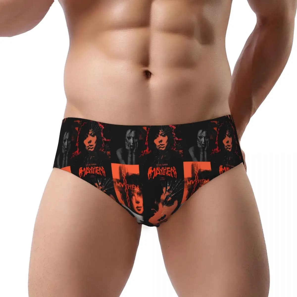 Custom Mens Lady Gaga Mayhem Music Singer Underpants Breathable Briefs Underwear