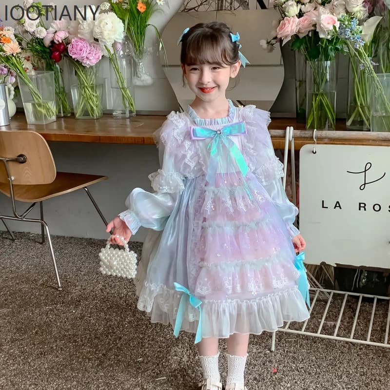 Lolita per bambini Farfalla Piccola torta profumata Principessa Dolce ragazza carina Abito Dolce fidanzata Costume Costume Cosplay di scena