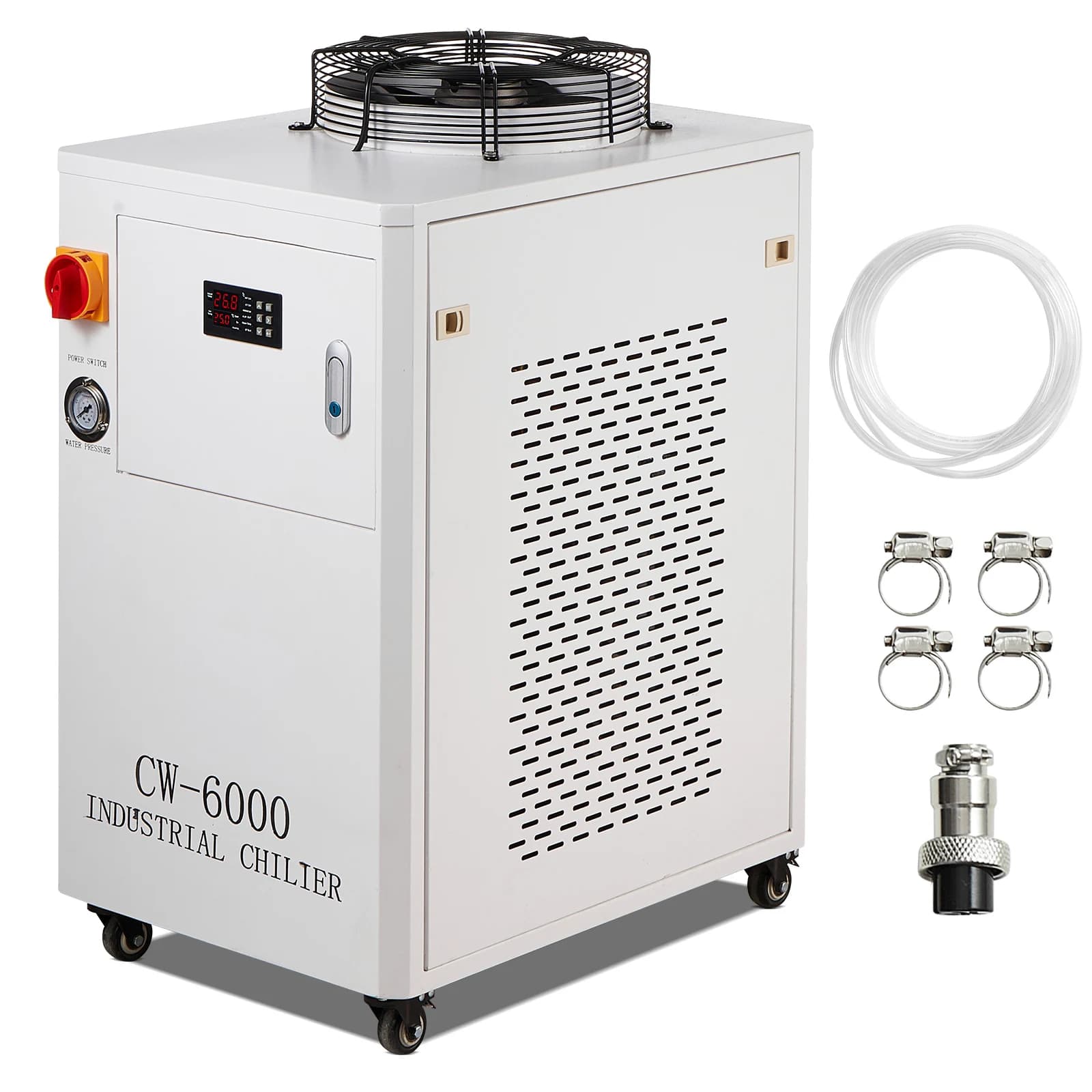 SucceBuy refrigeratore d'acqua industriale CW6000 1500W sistema di raffreddamento con compressore portata massima 65 L/min per macchina per incisione laser