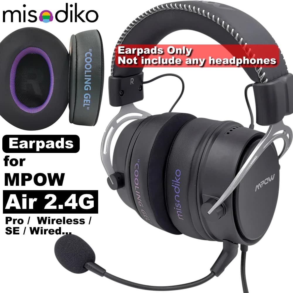 Sostituzione dei cuscinetti auricolari aggiornati misodiko per cuffie da gioco Mpow Air Pro / SE/Wireless/cablate/2.4G