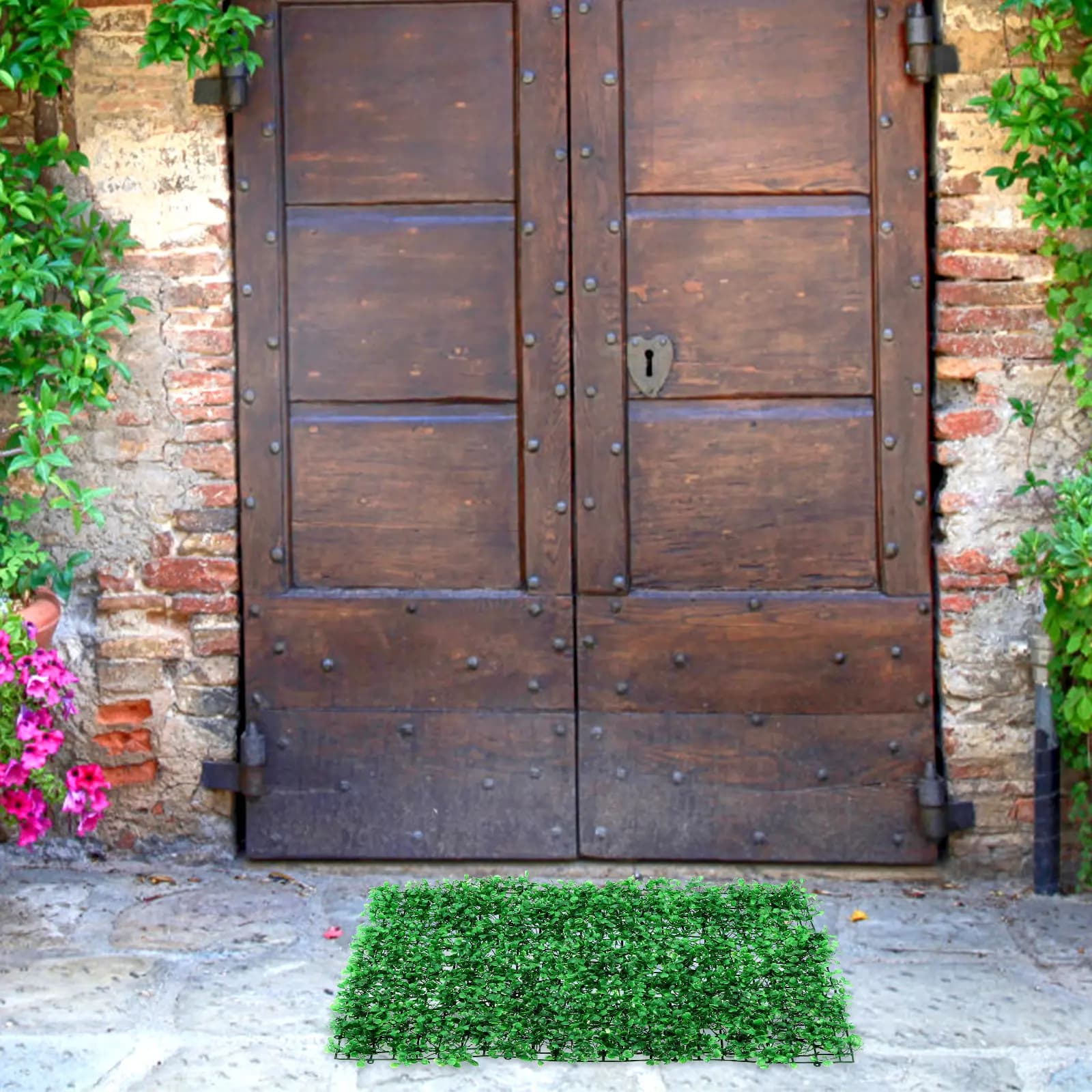 Set di Piante Artificiali, Erba Sintetica Simulata, Prato Artificiale Sempreverde, Decorazione in Finta Erba per Casa, Giardino, Balcone