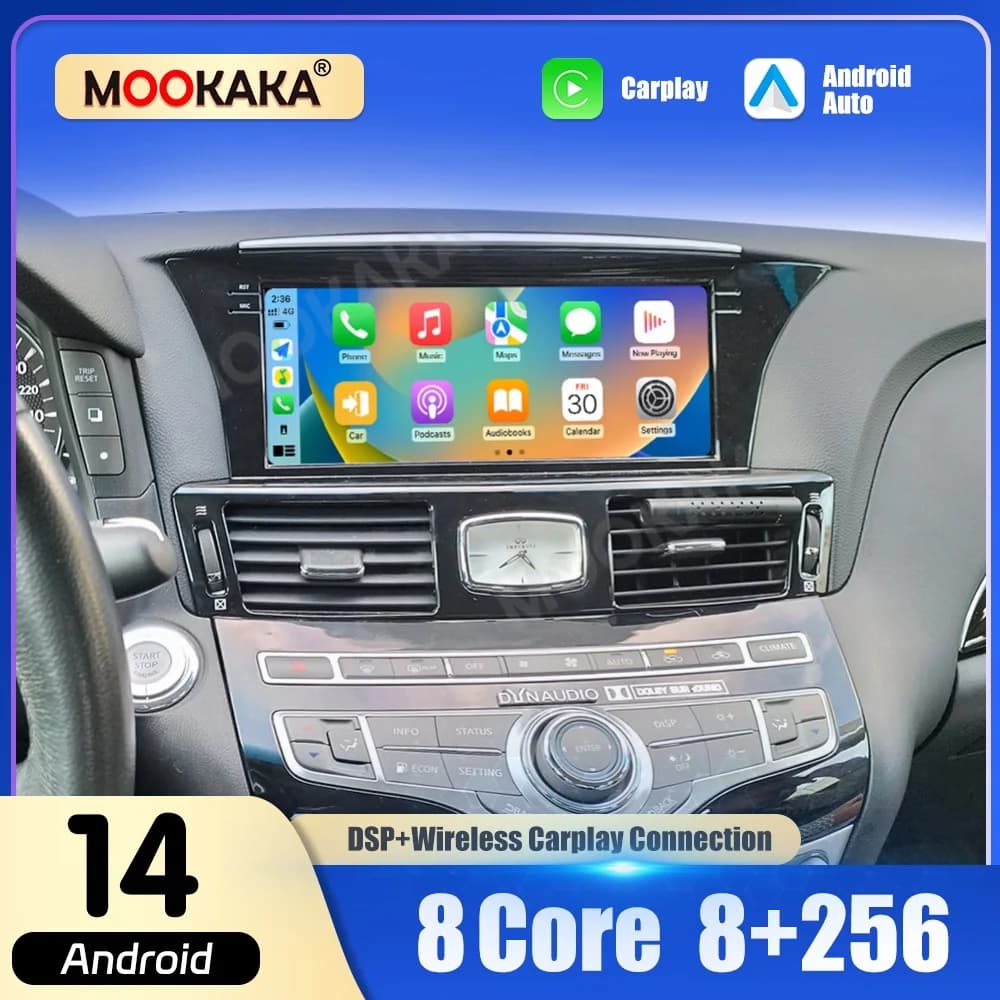 Autoradio 10.25'' con Carplay Wireless per Infiniti Q70 Q70L 2013-2019, Lettore Multimediale Android Auto, Sistema Intelligente per Auto, Stereo