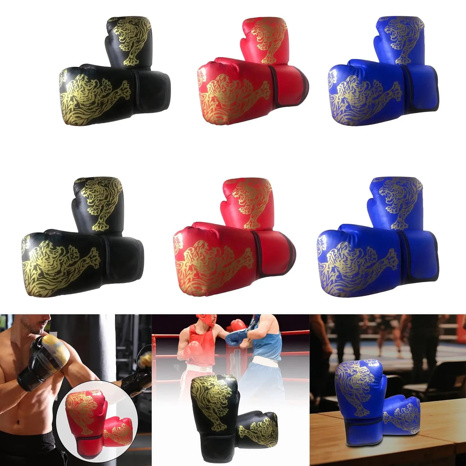Boxing gloves half fingers for training and sparring with boxing bag