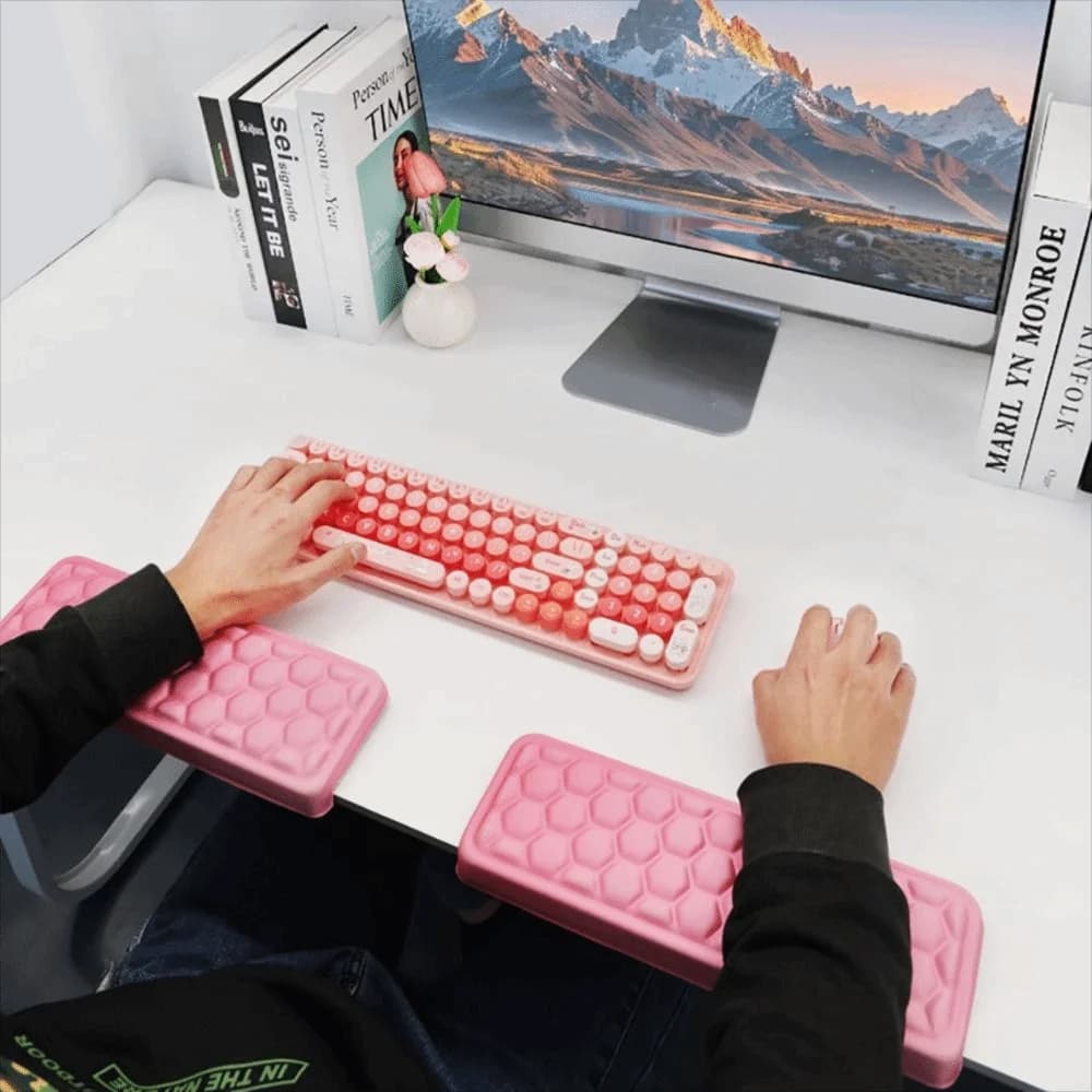 Poggiapolsi ergonomico per tastiera, allevia la fatica, supporto per mani, poggiapolsi ergonomico per mouse, tappetino ergonomico per polso, per uso con laptop