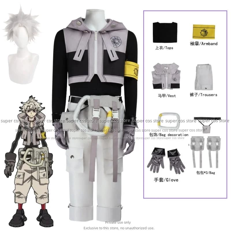 Gachiakuta Rudo Surebrec Anime Costume Cosplay Uniforme Felpa con cappuccio Guanti Akuta Detergenti Halloween Carnevale Puntelli del partito per le donne Uomini