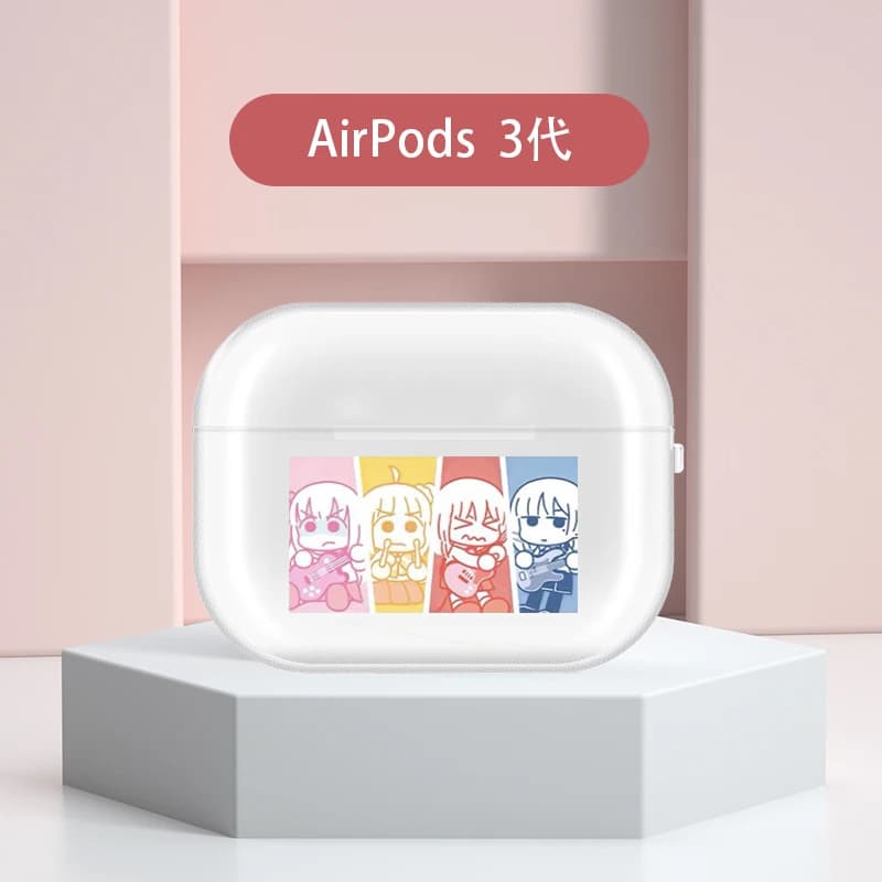 Cartoon Bocchi The Rock Anime Case per Apple Airpods Pro 2 1 custodie cover Bluetooth Wireless per Air Pods 3 accessori per auricolari