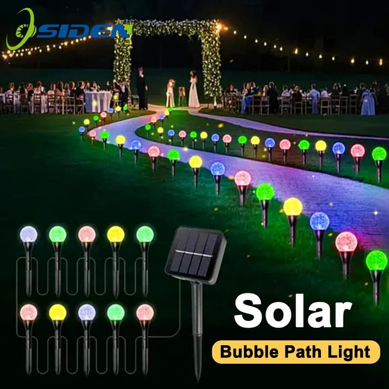 Catena Luminosa Solare a 30 LED a Forma di Bolle, Impermeabile, per Prato, Vialetti, Giardino, Patio, Decorazione per Feste e Vacanze