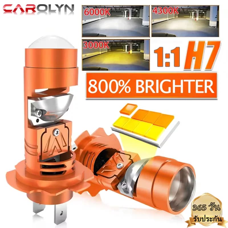 Proiettore LED H7 Fari per auto 3 colori Canbus Wireless 3000K 4300K 6000K Lampadine fendinebbia automatiche Plug & Play Mini lente Proiettore Fendinebbia