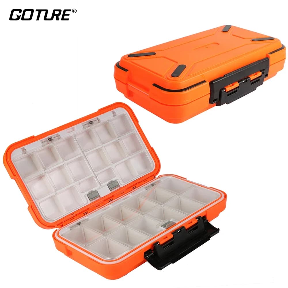 Scatola per attrezzatura da pesca Goture - Materiale ABS resistente, scomparti rimovibili, diverse misure S/M/L per organizzare esche e ami per la pesca all'aperto